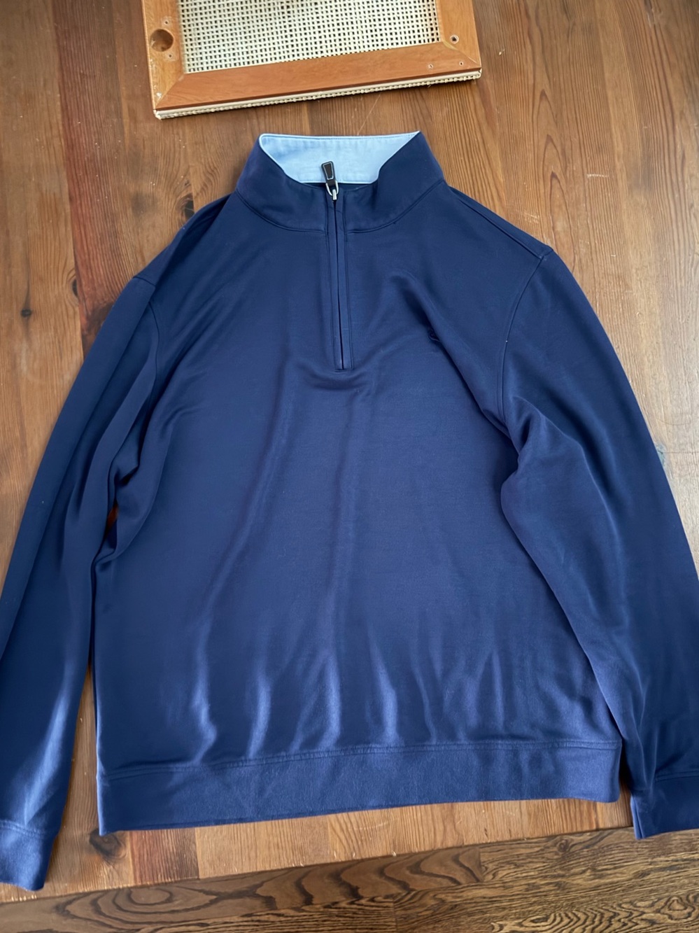 Men's Navy Quarter-Zip Jacket | Large